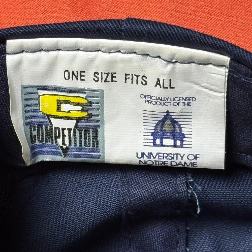 Vintage Notre Dame Fighting Irish Snapback Hat Competitor Navy Cap 90s College